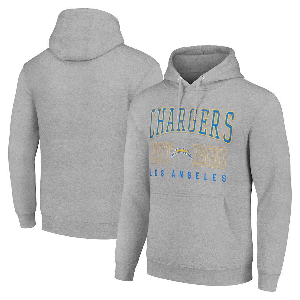 Men 2026 NFL Los Angeles Chargers Grey Hoodie hooded style 03->los angeles chargers->NFL Jersey